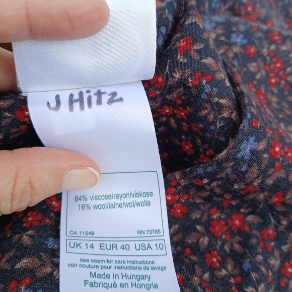 Vintage Laura Ashley Wool Blend Dress Floral Maxi - Picture 7 of 7